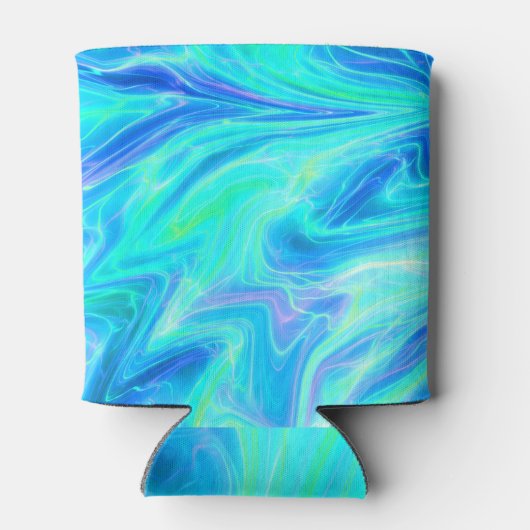 Turquoise Blue Tropical Abstract Blikjeskoeler (Achterkant)