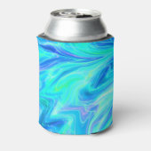 Turquoise Blue Tropical Abstract Blikjeskoeler (Blikje Achterkant)