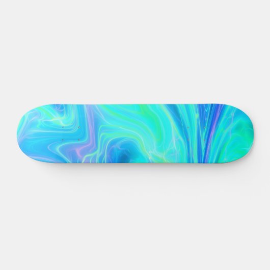 Turquoise Blue Tropical Abstract Persoonlijk Skateboard (Horizontaal)