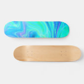 Turquoise Blue Tropical Abstract Persoonlijk Skateboard (Horizontaal)