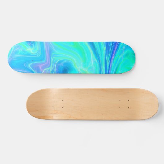 Turquoise Blue Tropical Abstract Persoonlijk Skateboard (Horizontaal)