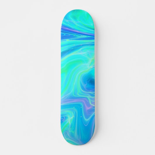 Turquoise Blue Tropical Abstract Persoonlijk Skateboard (Voorkant)