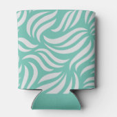 Turquoise Blue Tropical Flamingo Foliage Vacation Blikjeskoeler (Achterkant)