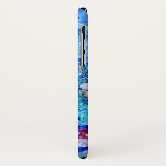 Turquoise Blue Underwater Monogram Textiel Art Case-Mate iPhone Case (Achterkant/links)