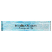 Turquoise Blue Water Afbeelding Naambordje (Voorkant)