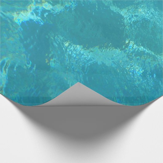 Turquoise Blue Water Ocean Wrapping Paper Cadeaupapier (Hoek)
