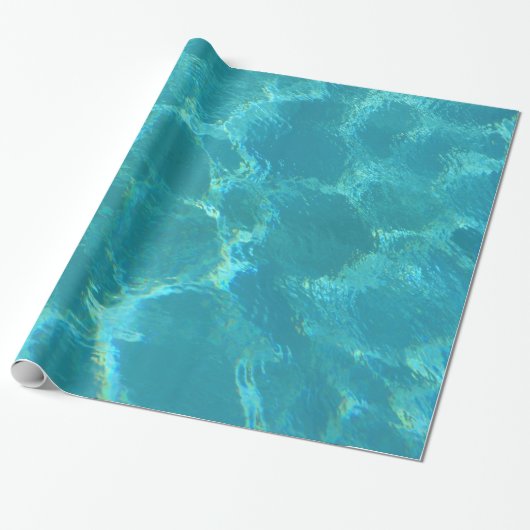 Turquoise Blue Water Ocean Wrapping Paper Cadeaupapier (Uitgerold)