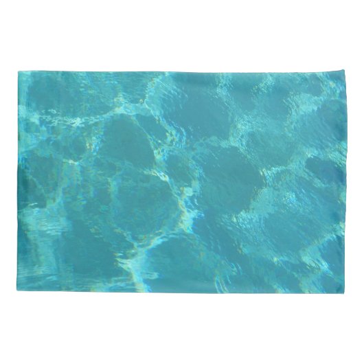 Turquoise Blue Water Pillowcase Kussensloop (Achterkant)