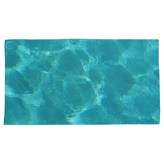 Turquoise Blue Water Pillowcase Set Kussensloop (Voorkant-Rechts)