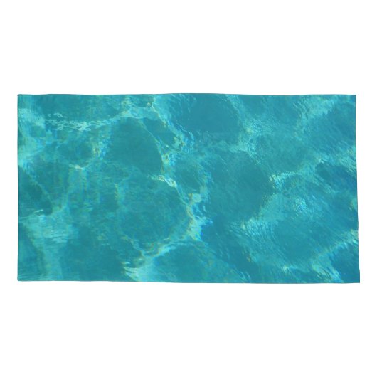 Turquoise Blue Water Pillowcase Set Kussensloop (Achterkant-Links)