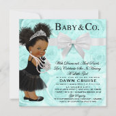 Turquoise Blue Waterverf Baby shower Kaart (Voorkant)