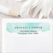 Turquoise Blue Waterverf Label (Insitu)