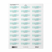 Turquoise Blue Waterverf Label (Full Sheet)