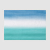 Turquoise Blue Waterverf Ombre Tissuepapier (Voorkant)