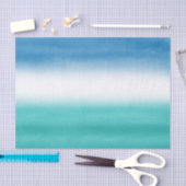 Turquoise Blue Waterverf Ombre Tissuepapier (Craft)