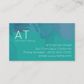 Turquoise Blue waterverf Professionele evenementen Visitekaartje (Achterkant)