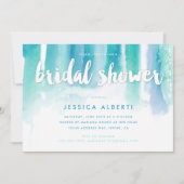 Turquoise Blue Waterverven Vrijgezellenfeest Kaart (Voorkant)