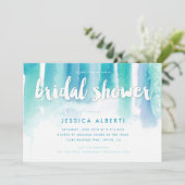 Turquoise Blue Waterverven Vrijgezellenfeest Kaart (Staand voorkant)