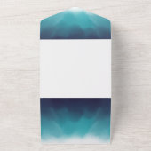Turquoise Blue Waves Ombre Wedding All In One Uitnodiging (Buitenkant)
