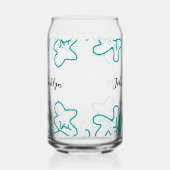 Turquoise blue wedding couple name date flstylish blikvorm glas (Links)