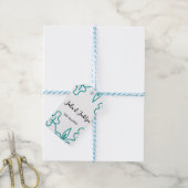 Turquoise blue wedding couple name date flstylish  cadeaulabel (Met Touw)