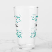 Turquoise blue wedding couple name date flstylish  glas (Links)