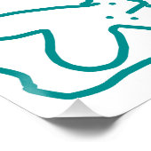 Turquoise blue wedding couple name date flstylish perfect poster (Hoek)