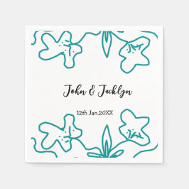 Turquoise blue wedding couple name date flstylish  servet