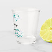 Turquoise blue wedding couple name date flstylish  shot glas (Rechts)