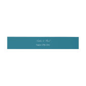 Turquoise Blue Wedding Invitation Belly Band Uitnodigingen Wikkel (Vlak)