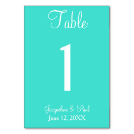 Turquoise Blue Wedding Table No. Kaarten