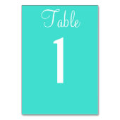 Turquoise Blue Wedding Table No. Kaarten (Achterkant)