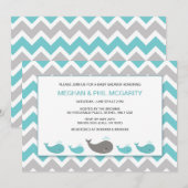 Turquoise Blue Whales Boy Baby shower Uitnodigen Kaart (Voorkant / Achterkant)