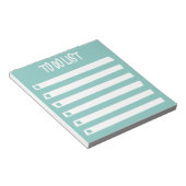 Turquoise Blue White Simple Girly om lijst te doen Notitieblok (Schuin)
