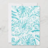 Turquoise Blue White Tropical Palm Leaves Sweet 16 Kaart (Achterkant)