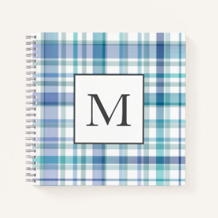 Turquoise Blue White Waterverf Plays Notitieboek