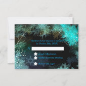 Turquoise Blue Winter Forest Wedding RSVP Card (Voorkant)