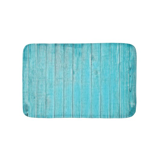 Turquoise Blue Wood Wall Texture Badmat (Voorkant)
