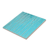 Turquoise Blue Wood Wall Texture Tegeltje (Zijkant)