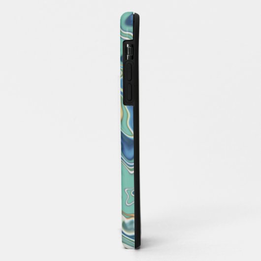 Turquoise Blue Yellow Chic Unique Pattern Case-Mate iPhone Case (Achterkant/links)
