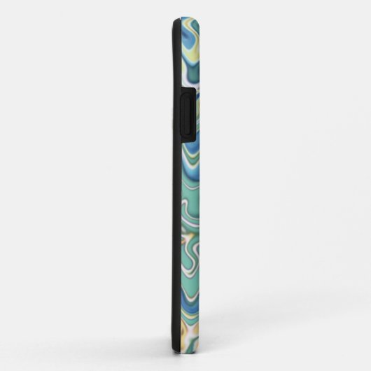Turquoise Blue Yellow Chic Unique Pattern Case-Mate iPhone Case (Achterkant/rechts)