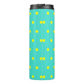 Turquoise Blue Yellow Polka Dots Thermosbeker (Achterkant)