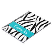 Turquoise Blue Zebra Skin Print Notebook Journal Notitieboek (Linkerzijde)
