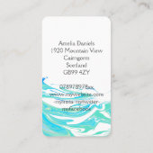 Turquoise Blue Zee Swirl Visitekaartje (Achterkant)