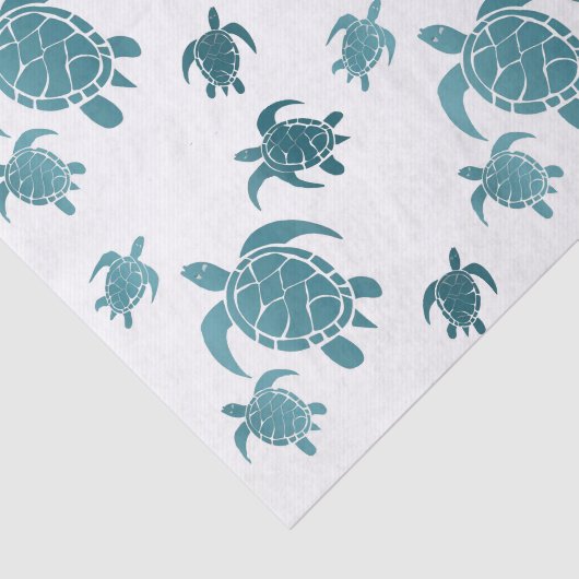 Turquoise Blue Zee Turtle Marine Tissuepapier (Detail)