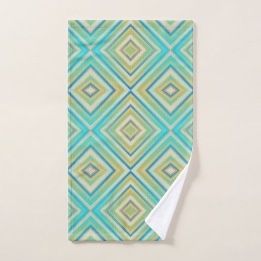 Turquoise Blues Alternative Diamond Pattern Bad Handdoek (Handdoek)