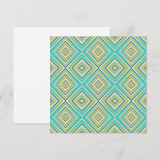 Turquoise Blues Alternative Diamond Pattern Feestdagenkaart (Voorkant / Achterkant)