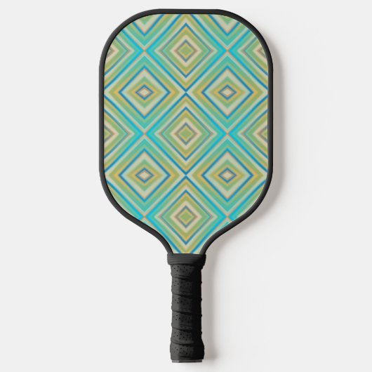 Turquoise Blues Alternative Diamond Pattern Pickleball Paddle (Voorkant)