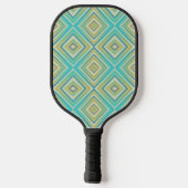 Turquoise Blues Alternative Diamond Pattern Pickleball Paddle (Achterkant)