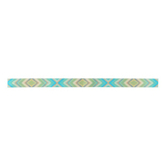 Turquoise Blues Alternative Diamond Pattern Satijnen Lint (Voorkant)